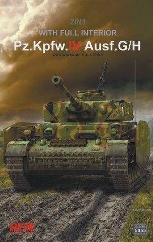 1/35 German PzKpfw IV Ausf G/H Tank w/Full Interior & Workable Track Links (2 in 1)