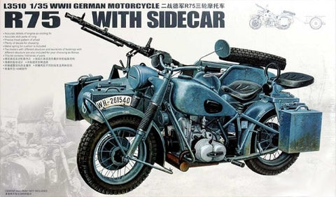1/35 WWII German BMW R75 Motorcycle w/Sidecar