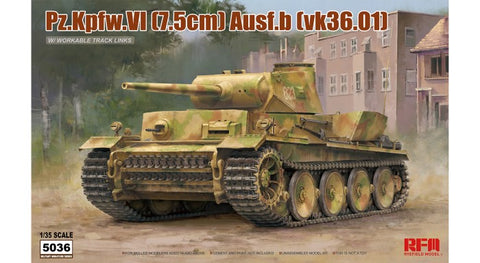 1/35 German PzKpfw VI 7.5cm Ausf B (vk36.01) Tank w/Workable Track Links