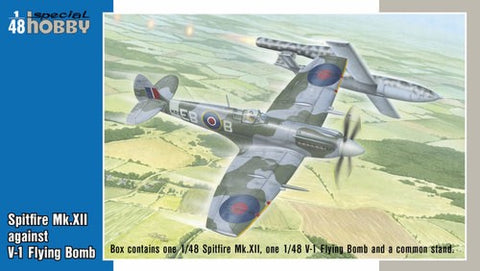 1/48 Spitfire Mk XII Aircraft against Fieseler Fi103 V1 Flying Bomb Aircraft (2 Kits)