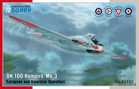 1/72 DH100 Vampire Mk 3 European & American Operators Fighter
